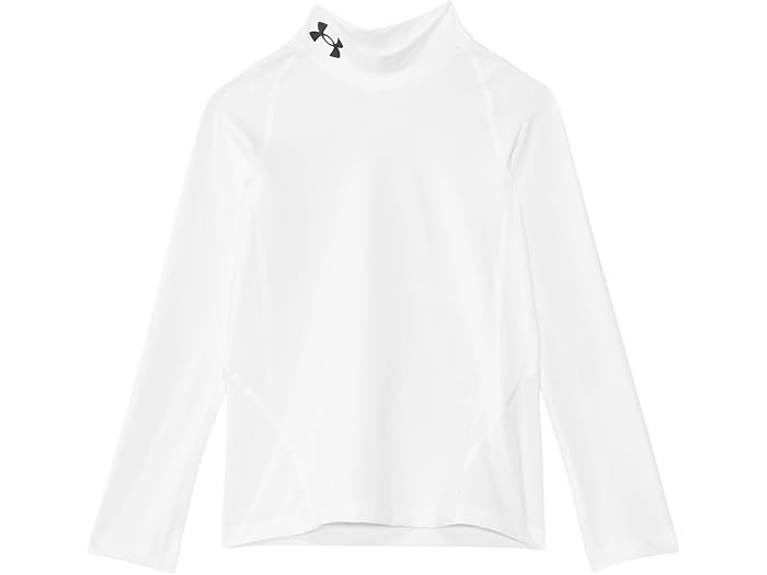(取寄) アンダーアーマー キッズ ボーイズ ヒートギア アーマー モック ロング スリーブ (ビッグ キッズ) Under Armour Kids boys HeatGear Armour Mock Long Sleeve (Big Kids) White/Black