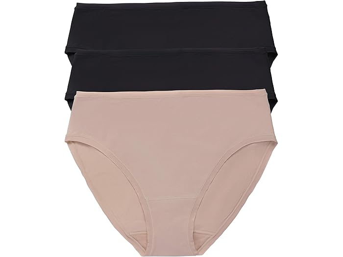 (取寄) ナトリ レディース ブリス ベア コットン ヒップスター 3-パック Natori women Bliss Bare Cotton Hipster 3-Pack Black/Black/Cafe