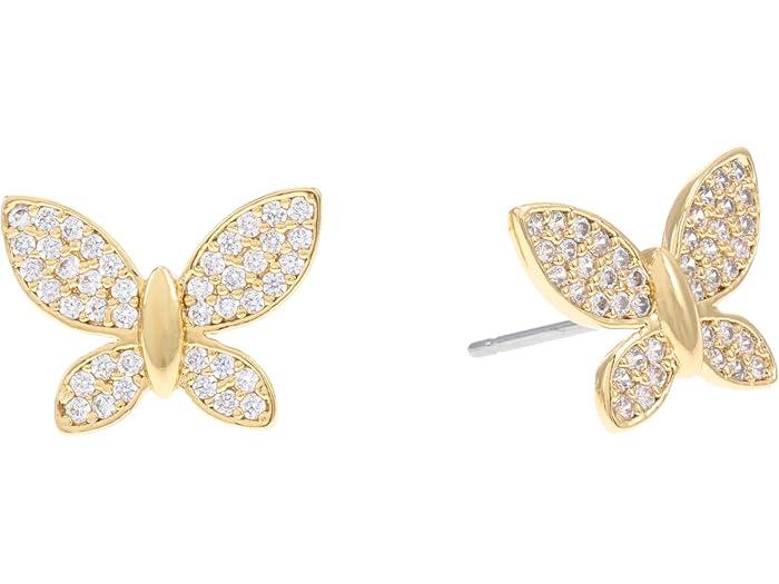 (取寄) ケイトスペード レディース パヴェ バタフライ スタッズ Kate Spade New York women Pave Butterfly Studs Clear/Gold