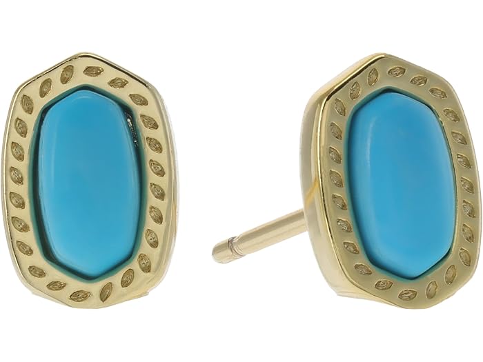 (取寄) ケンドラスコット レディース ミニ エリー スタッズ イヤリングス Kendra Scott women Mini Ellie Stud Earrings Gold Turquoise Magnesite