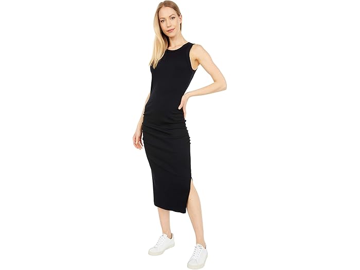 (取寄) マイケル スターズ レディース レン ウルトラ リブ ミディ ドレス w/スリット Michael Stars women Wren Ultra Rib Midi Dress w/Slit Black