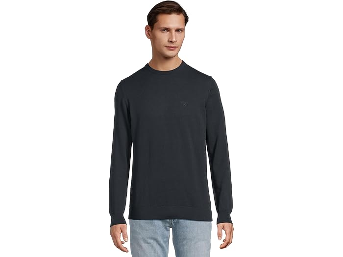 (取寄) バブアー メンズ ピマ コットン クルーネック セーター Barbour men Pima Cotton Crewneck Sweater Navy