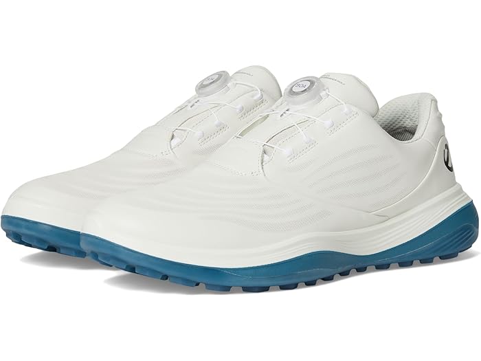 (取寄) エコー ゴルフ メンズ LT1 ボア ハイブリット ウォータープルーフ ゴルフ シューズ ECCO Golf men LT1 BOA Hybrid Waterproof Golf Shoe White/Petrol