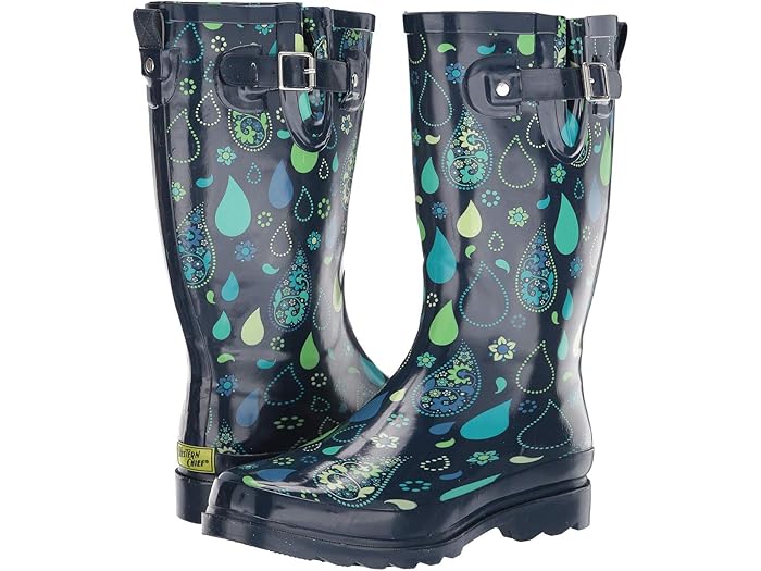 (取寄) ウエスタンチーフ レディース プリンテッド トール レイン ブーツ Western Chief women Printed Tall Rain Boot Pouring Paisley