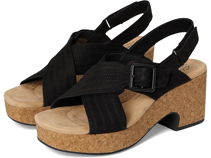 (取寄) クラークス シューズ レディース ウェスト ブラック Clarks women Nerisa West Black Nubuck