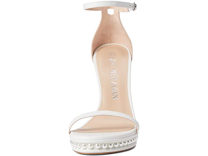 取寄) スチュアート ワイツマン Stuart Sandal White ヌーディスト