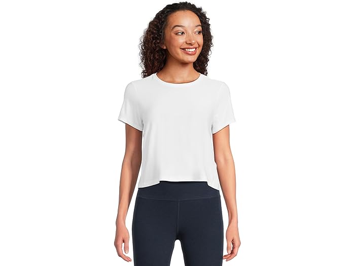 (取寄) ビヨンドヨガ レディース フェザーウェイト シュプリーム クロップド ティー Beyond Yoga women Featherweight Supreme Cropped Tee Cloud White