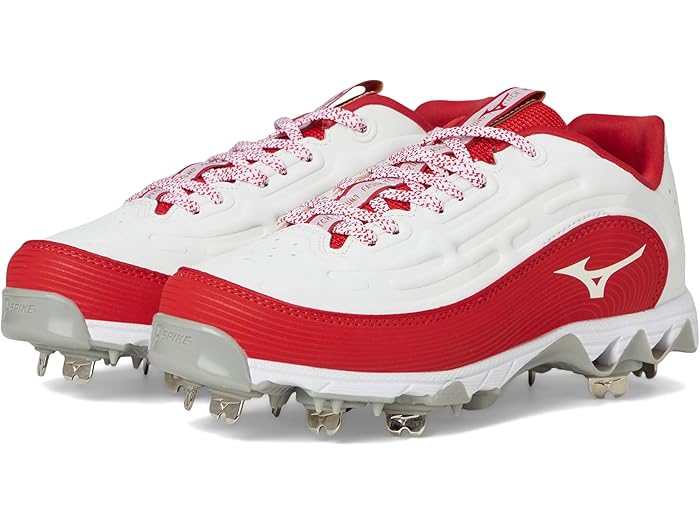 (取寄) ミズノ レディース 9-スパイク スウィフト 8 ロー メタル Mizuno women 9-Spike Swift 8 Low Metal White/Red