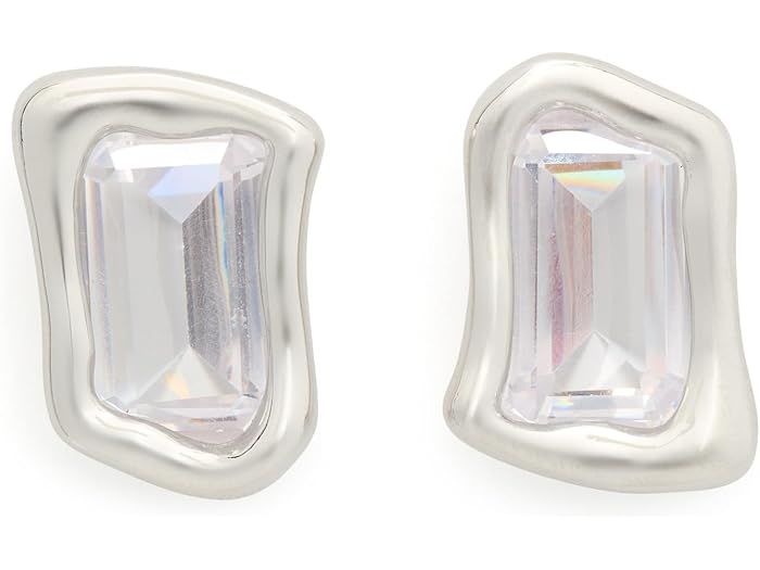 (取寄) ケイトスペード レディース モウルトン グラス ステイトメント スタッズ Kate Spade New York women Molten Glass Statement Studs Clear/Silver
