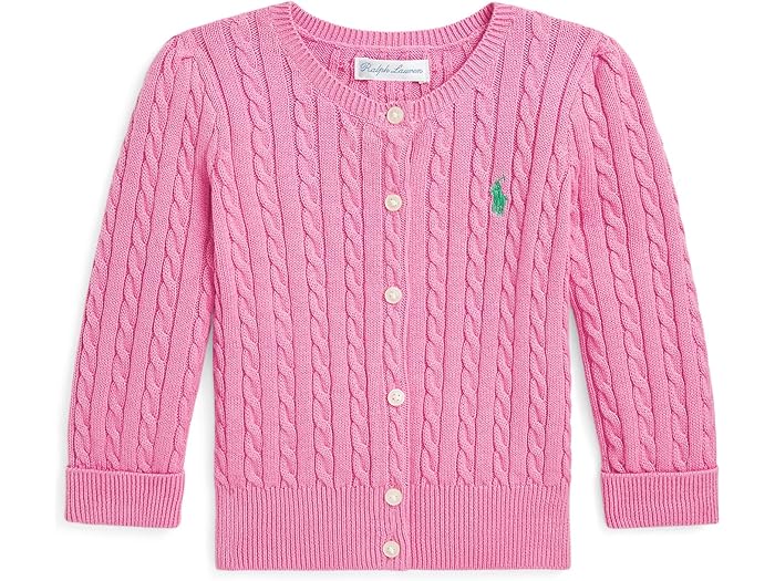 (取寄) ラルフローレン キッズ ガールズ ミニ-ケーブル コットン カーディガン (インファント) Polo Ralph Lauren Kids girls Mini-Cable Cotton Cardigan (Infant) Laguna Pink/Tiller Green