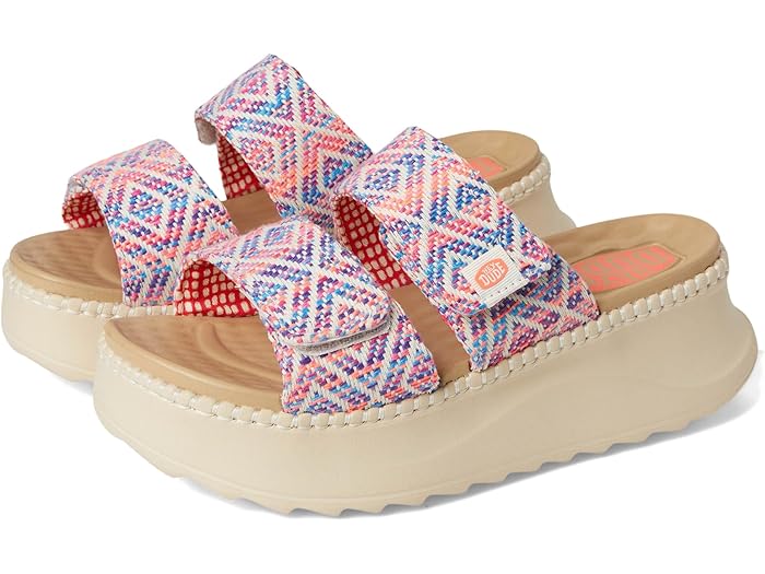 (取寄) ヘイ デュード レディース デルレイ スライド サーフ バハ Hey Dude women Delray Slide Surf Baja Blue/Pink/Multi