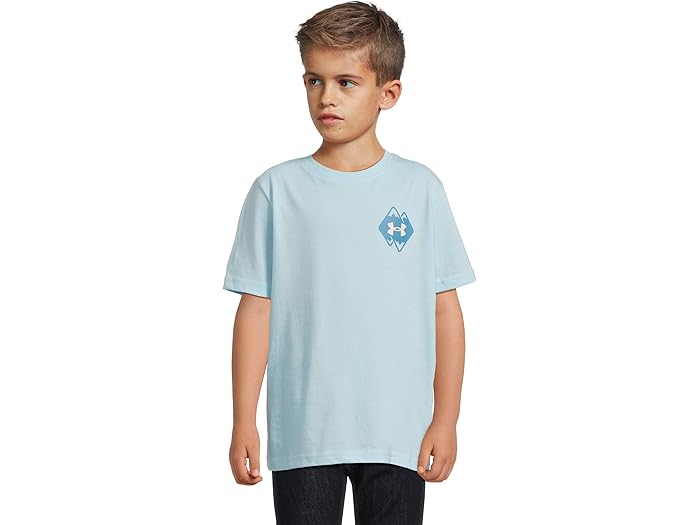 (取寄) アンダーアーマー キッズ ボーイズ マウンテン ロゴ ティー (ビッグ キッド) Under Armour Kids boys Mountain Logo Tee (Big Kid) Stream