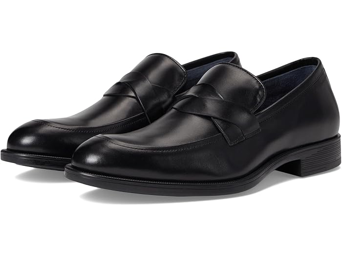 (取寄) ジョンストン&マーフィー コレクション メンズ フリンチ ブレイデッド ストラップ ローファー Johnston & Murphy Collection men Flynch Braided Strap Loafer Black Italian Calfskin