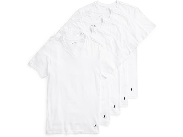 (取寄) ラルフローレン メンズ 5-パック スリム フィット Vネック Polo Ralph Lauren men 5-Pack Slim Fit V-Necks White/Cruise Navy Pony Player 13,913円
