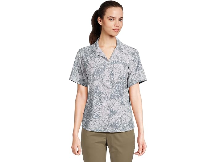 (取寄) ロイヤルロビンズ レディース スポ；ットレス エボリューション メドウ ショート スリーブ Royal Robbins women Spotless Evolution Meadow Short Sleeve Thistle Fern Print