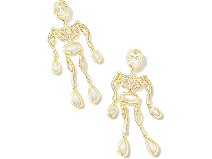 (取寄) ケンドラスコット レディース スケルトン ステイトメント イヤリングス Kendra Scott women Skeleton Statement Earrings Gold Ivory Mother-of-Pearl