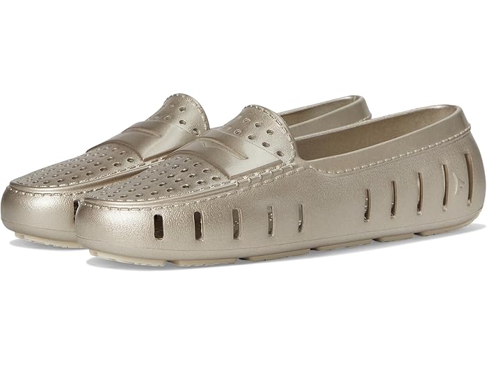 (取寄) フローファ レディース メタリック ポッシュ ドライバ Floafers women Metallic Posh Driver White Gold/Cream