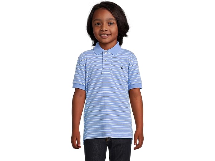 (取寄) ラルフローレン キッズ ボーイズ ストライプド ソフト コットン ポロ シャツ (トドラー/リトル キッド) Polo Ralph Lauren Kids boys Striped Soft Cotton Polo Shirt (Toddler/Little Kid) Harbor Island Blue Multi/C7927