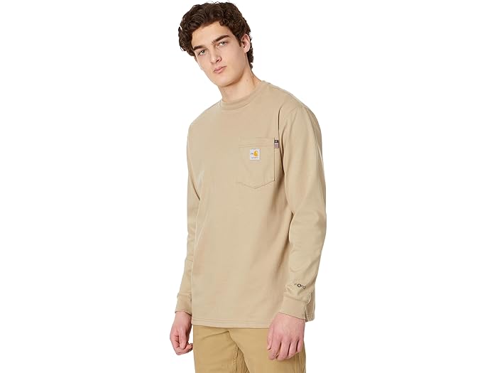 (取寄) カーハート メンズ フレームレジスタント (FR) フォース コットン ロング スリーブ Tシャツ Carhartt men Flame-Resistant (FR) Force Cotton Long Sleeve T-Shirt Khaki