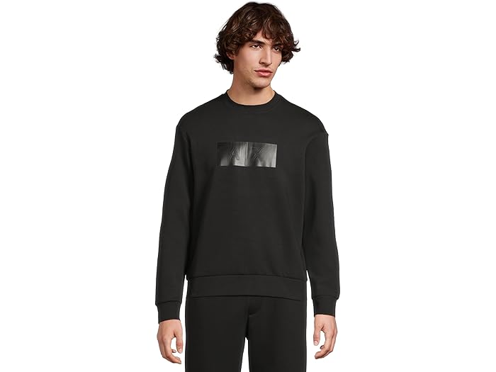 (取寄) アルマーニエクスチェンジ メンズ モノクロマティック レクタングル A|X ロゴ スウェットシャツ Armani Exchange men Monochromatic Rectangle A|x Logo Sweatshirt Black 24,559円
