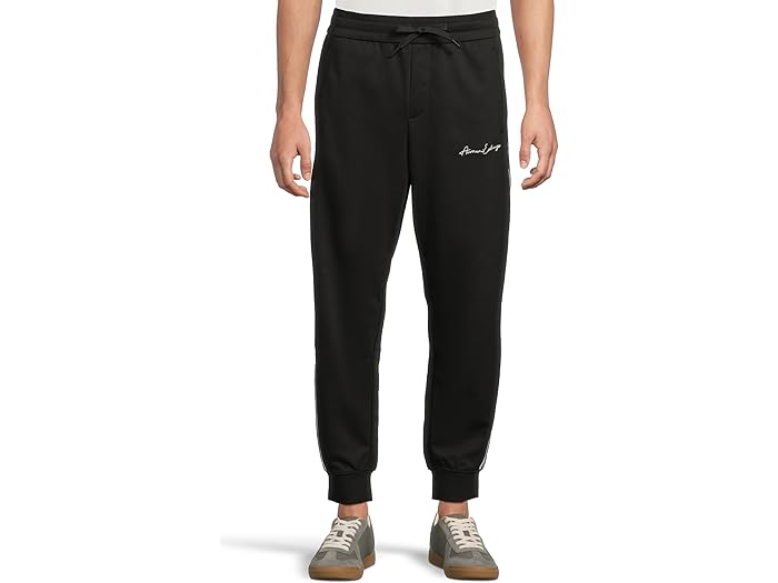 (取寄) アルマーニエクスチェンジ メンズ シグニチャー ロゴ ジョガー パンツ Armani Exchange men Signature Logo Jogger Pant Black