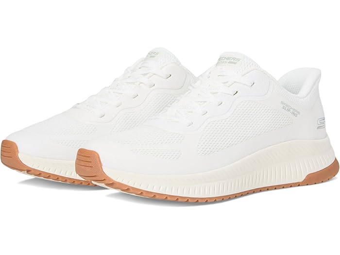 (取寄) ボブス スケッチャーズ レディース ハンズ フリー スリップインズ ボブス スクアッド 4 - ステイプル ルック BOBS from SKECHERS women Hands Free Slip-Ins Bobs Squad 4 - Staple Look White