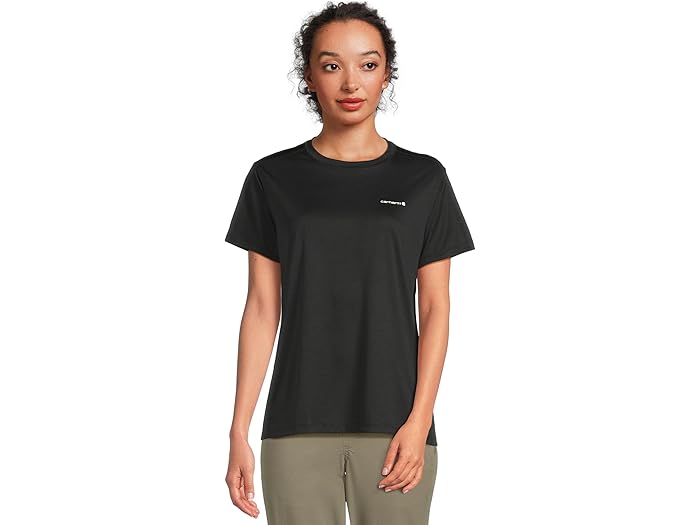 (取寄) カーハート レディース フォース サン リラックスド-フィット フィット ショートスリーブ Tシャツ Carhartt women Force Sun Defender Relaxed Fit Short-Sleeve T-Shirt Black