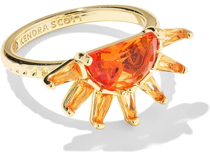 (取寄) ケンドラスコット レディース サマンサ サン バンド リング Kendra Scott women Samantha Sun Band Ring Gold Orange Glass