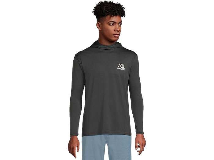 (取寄) クイックシルバー メンズ DNA ロゴ サーフ ロング スリーブ フーデット サーフ ティー Quiksilver men DNA Logo Surf Long Sleeve Hooded Surf Tee Phantom Heather