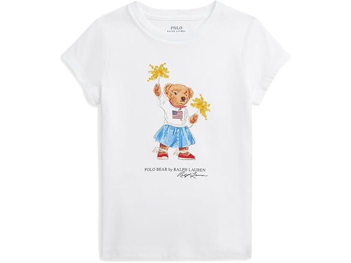 (取寄) ラルフローレン キッズ ガールズ ポロ ベアー コットン ジャージ ティー (トドラー/リトル キッド) Polo Ralph Lauren Kids girls Polo Bear Cotton Jersey Tee (Toddler/Little Kid) White