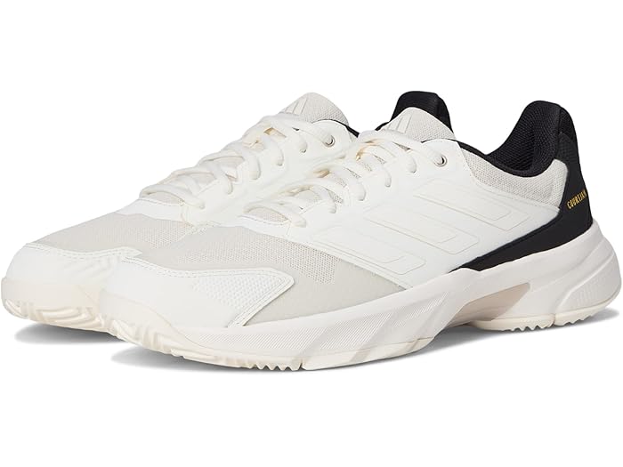 (取寄) アディダス レディース コートジャム コントロール 3 テニス シューズ adidas women Courtjam Control 3 Tennis Shoe Off-White/Off-White/Champagne Metallic