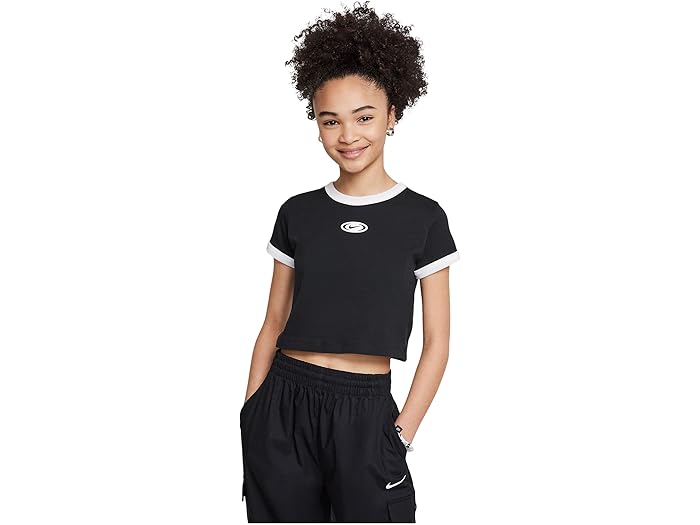 (取寄) ナイキ キッズ ガールズ スポーツウェア クロップド Tシャツ (リトル キッド/ビッグ キッド) Nike Kids girls Sportswear Cropped T-shirt (Little Kid/Big Kid) Black 1