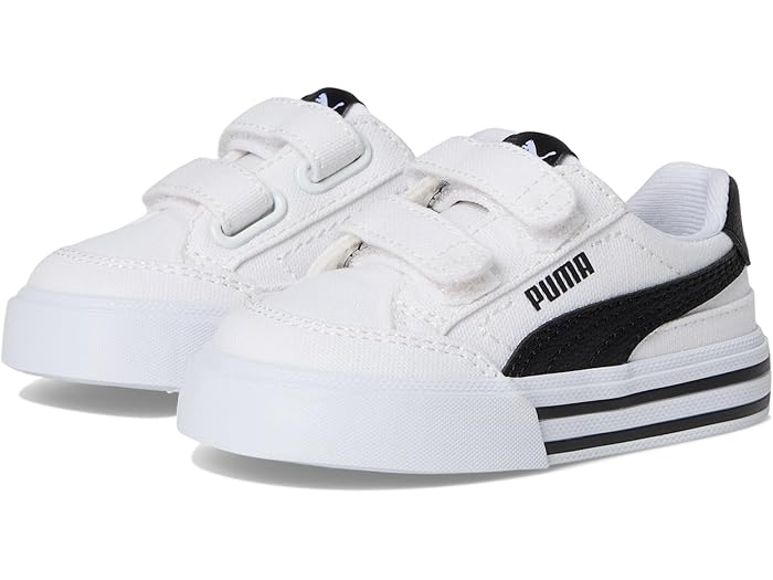 (取寄) プーマ キッズ キッズ コート クラシック バルク フック アンド ループ シューズ (トドラー/リトル キッド) PUMA Kids kids Court Classic Vulc Hook And Loop Shoes (Toddler/Little Kid) White/Black