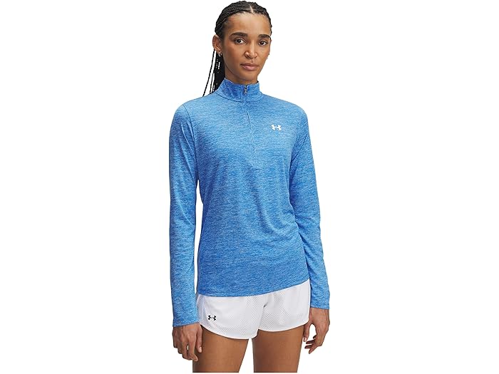 (取寄) アンダーアーマー レディース テック 1/4 ジップ ツイスト Under Armour women Tech 1/4 Zip Twist Blue Atlantis/White