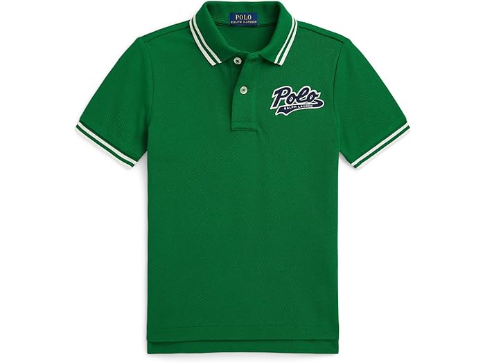 (取寄) ラルフローレン キッズ ボーイズ ロゴ コットン メッシュ ポロ シャツ (トドラー/リトル キッド) Polo Ralph Lauren Kids boys Logo Cotton Mesh Polo Shirt (Toddler/Little Kid) Athletic Green
