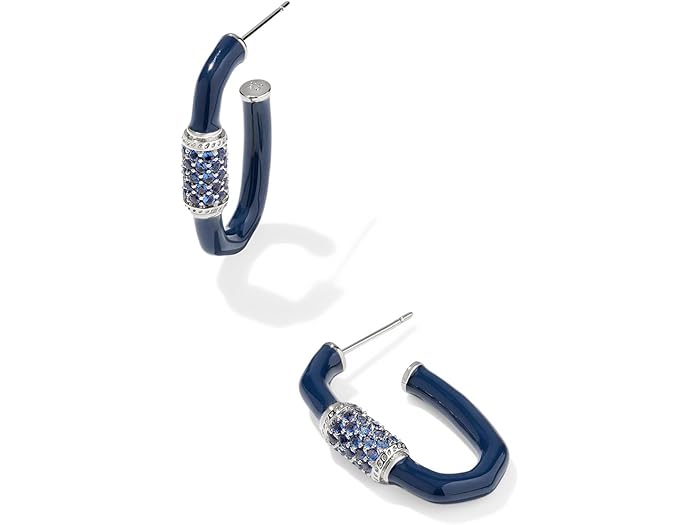 (取寄) ケンドラスコット レディース エメリー エナメル フープ イヤリングス Kendra Scott women Emery Enamel Hoop Earrings Blue Crystal 2