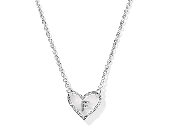 (取寄) ケンドラスコット レディース ハート レター F ショート ペンダント ネックレス Kendra Scott women Heart Letter F Short Pendant Necklace Silver Ivory Mother Of Pearl