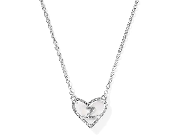 (取寄) ケンドラスコット レディース ハート レター ゼット ショート ペンダント ネックレス Kendra Scott women Heart Letter Z Short Pendant Necklace Silver Ivory Mother Of Pearl