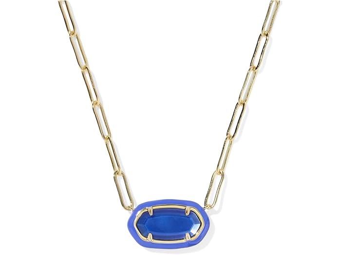 (取寄) ケンドラスコット レディース イライザ エナメル フレーム ペーパークリップ ネックレス Kendra Scott women Elisa Enamel Frame Paperclip Necklace Gold Cobalt Illusion