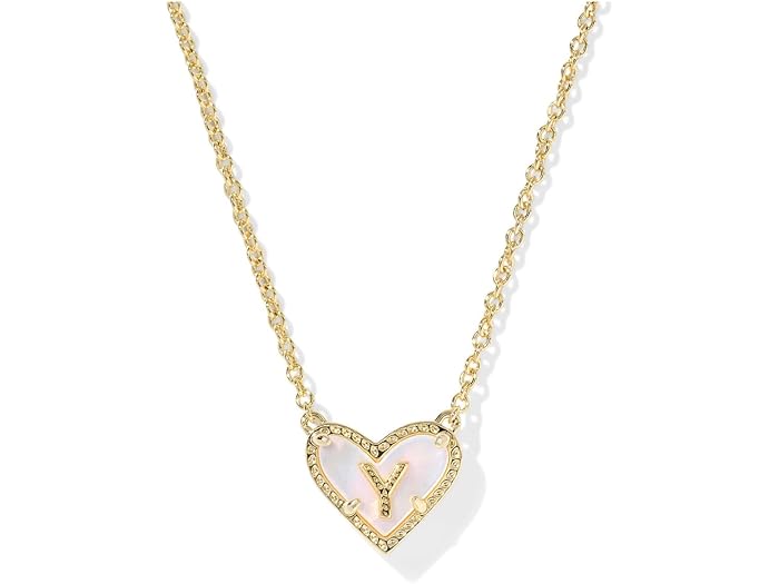 (取寄) ケンドラスコット レディース ハート レター Y ショート ペンダント ネックレス Kendra Scott women Heart Letter Y Short Pendant Necklace Gold Ivory Mother Of Pearl