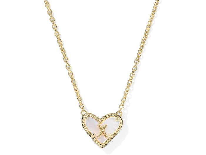 (取寄) ケンドラスコット レディース ハート レター X ショート ペンダント ネックレス Kendra Scott women Heart Letter X Short Pendant Necklace Gold Ivory Mother Of Pearl
