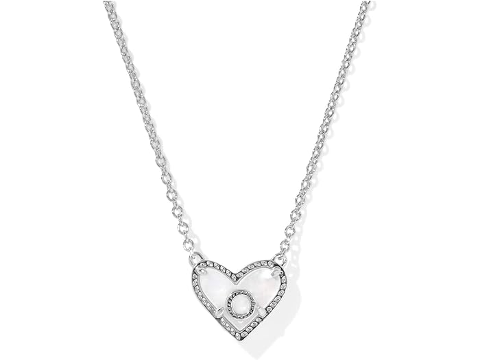 (取寄) ケンドラスコット レディース ハート レター O ショート ペンダント ネックレス Kendra Scott women Heart Letter O Short Pendant Necklace Silver Ivory Mother Of Pearl