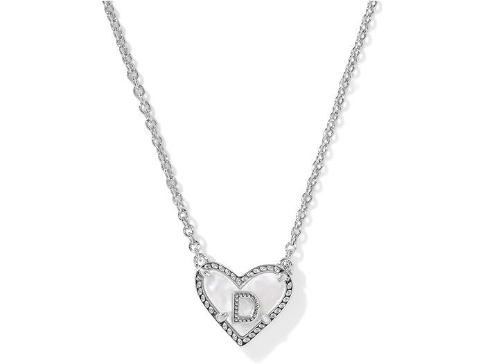 (取寄) ケンドラスコット レディース ハート レター D ショート ペンダント ネックレス Kendra Scott women Heart Letter D Short Pendant Necklace Silver Ivory Mother Of Pearl