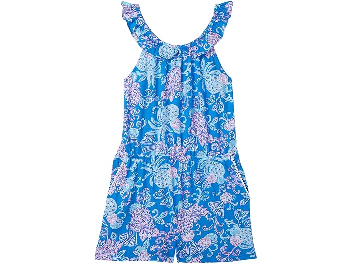 (取寄) リリー ピュリッツァー キッズ ガールズ ヤードリー ロンパー (トドラー/リトル キッド/ビッグ キッド) Lilly Pulitzer Kids girls Yardley Romper (Toddler/Little Kid/Big Kid) Sunwashed Blue Citrus Crush画像