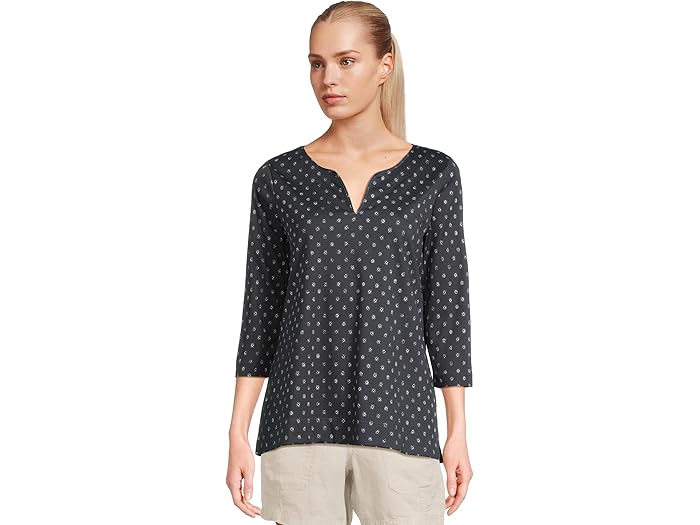 (取寄) エルエルビーン レディース ピマ トップス スプリットネック チュニック 3/4 スリーブ プリント L.L.Bean women Pima Tops Split-Neck Tunic 3/4 Sleeve Print Classic Navy/Cream Dot 11,923円