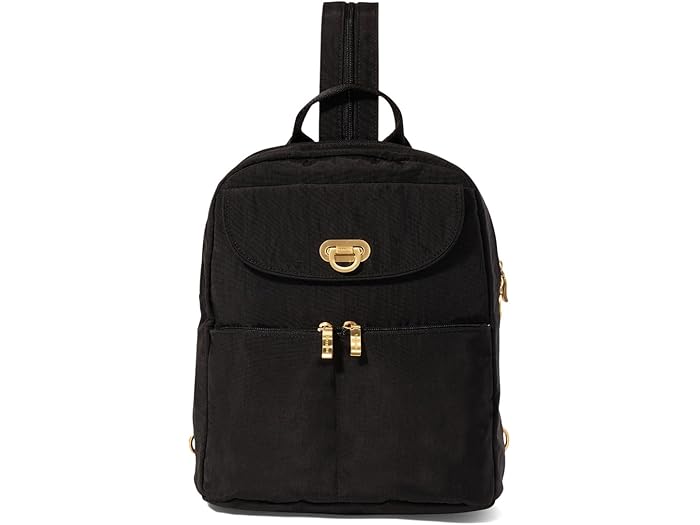 (取寄) バッガリーニ レディース コースタル フリップ ロック デイ パック Baggallini women Coastal Flip Lock Day Pack Black with Gold Hardware