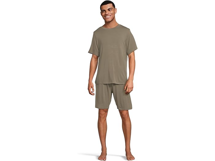 (取寄) エバージェイ メンズ ヘンリー ショーツ Pj セット Eberjey men Henry Shorts Pj Set Smokey Olive