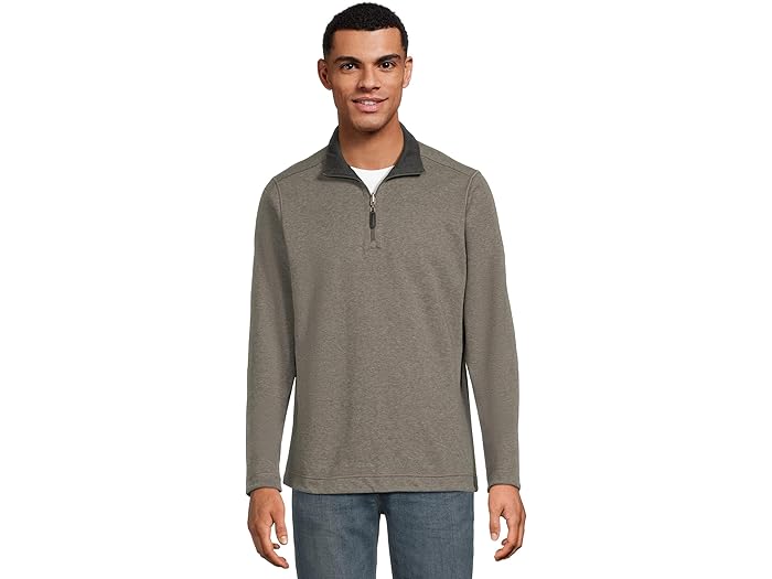 (取寄) ジョンストン&マーフィー メンズ リバーシブル ソリッド クォーター-ジップ Johnston & Murphy men Reversible Solid Quarter-zip Gray/Black