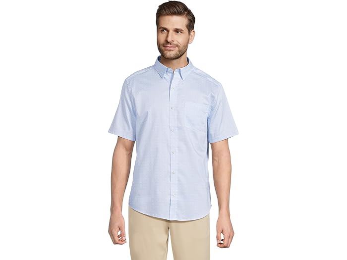 (取寄) ジョンストン&マーフィー メンズ ショート スリーブ エアプレーン グリッド プリント シャツ Johnston & Murphy men Short Sleeve Airplane Grid Print Shirt Light Blue