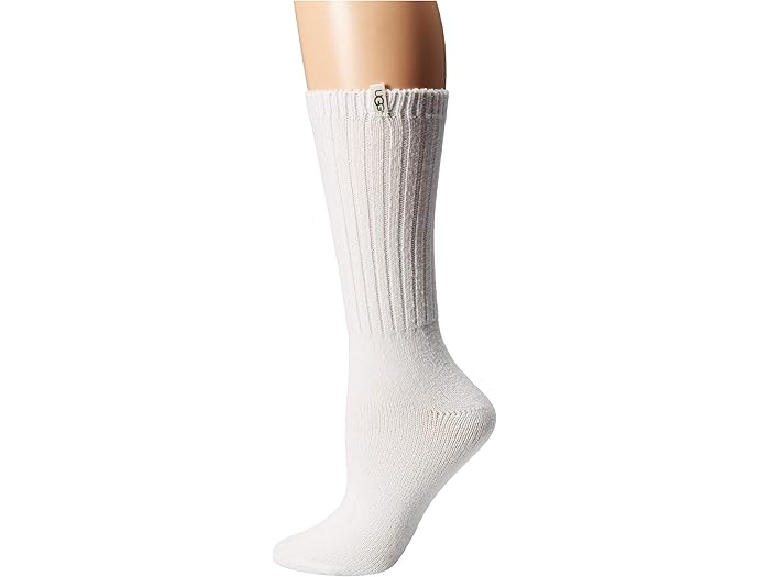 (取寄) アグ レディース リブ ニット スロウチ クルー ソックス UGG women Rib Knit Slouchy Crew Socks White